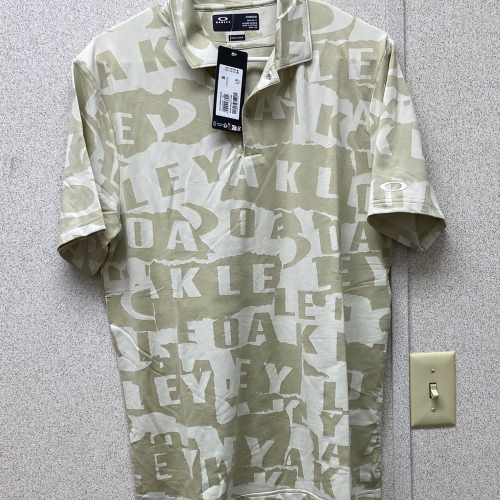 Oakley Olive & Cream Logo-Print Polo Shirt